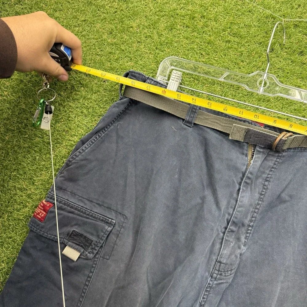 Vintage Abercrombie & Fitch Cargo Shorts Mens XL Blue Retro Belted y2k Skater
